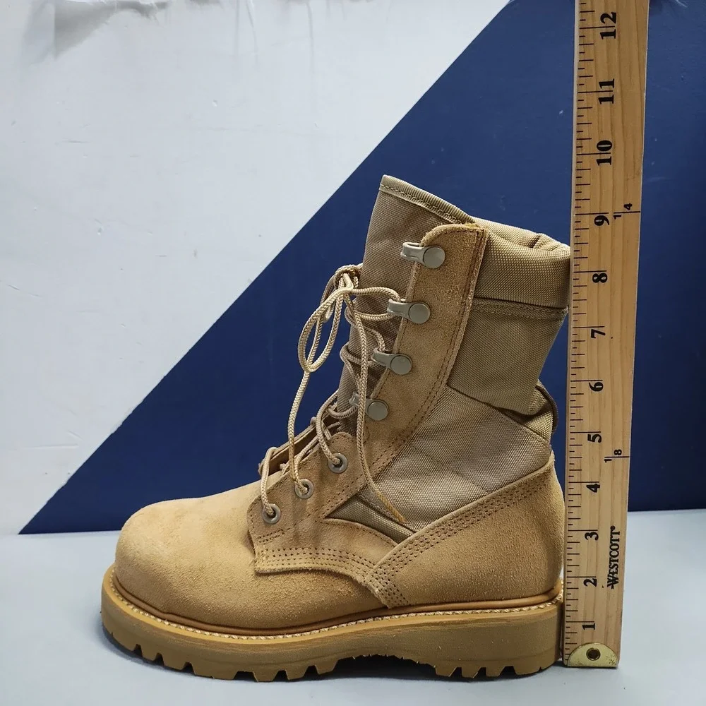 Thorogood Hot Weather Military Combat Boots Mens US 4R Tan Waterproof Steel Toe